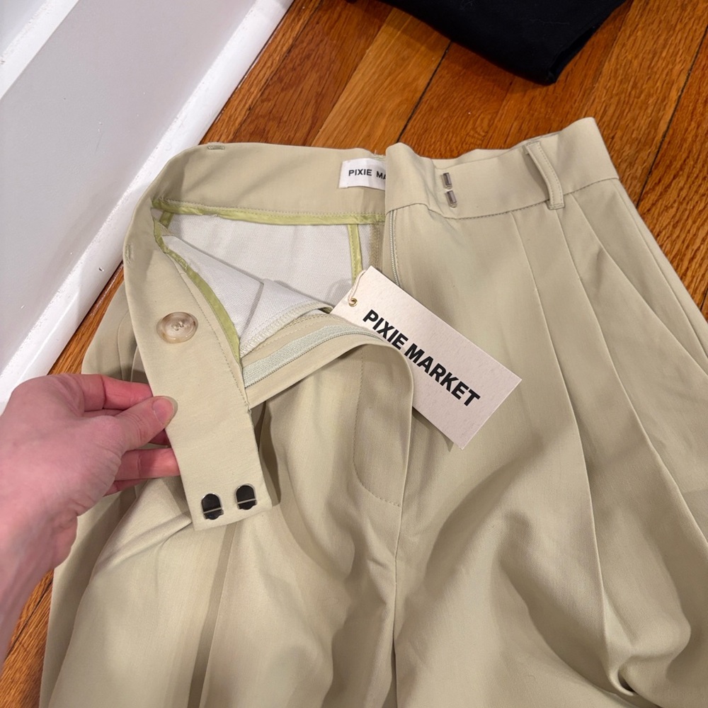 Pixie Market Black and Cream High-Waisted Pants-- Duplicate - Picture 7 of 7